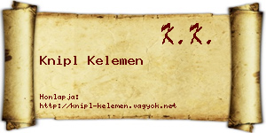 Knipl Kelemen névjegykártya
